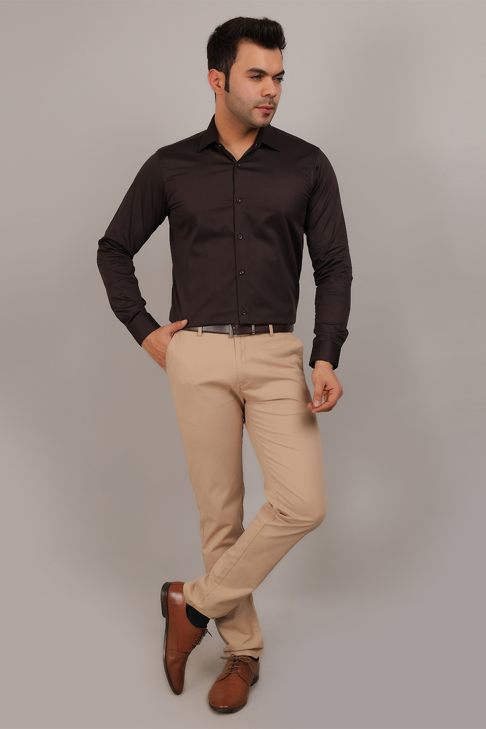brown dress shirt black pants The Essential Trouser main image 1
